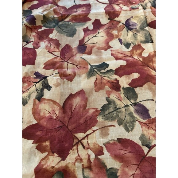 Tablecloth 83"X59" Yellow Green Orange Brown Fall Leaves Autumn Decor Holiday - Picture 3 of 4